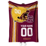 customized central michigan chippewas helmet theme maroon quilt blanket best selling