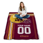 customized central michigan chippewas helmet theme maroon quilt blanket best selling