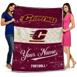 customized central michigan chippewas hibiscus burst maroon white quilt blanket best selling