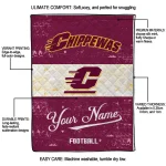 customized central michigan chippewas hibiscus burst maroon white quilt blanket best selling