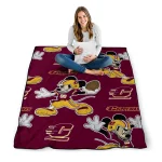 customized central michigan chippewas mickey football maroon quilt blanket best selling