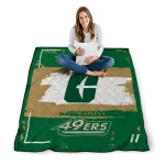 customized charlotte 49ers grunge patch green white quilt blanket best selling