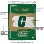 customized charlotte 49ers grunge patch green white quilt blanket best selling