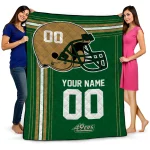 customized charlotte 49ers helmet theme green quilt blanket best selling