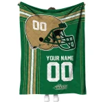 customized charlotte 49ers helmet theme green quilt blanket best selling
