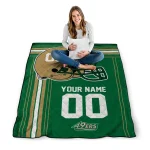 customized charlotte 49ers helmet theme green quilt blanket best selling