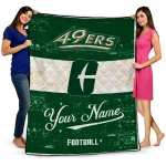 customized charlotte 49ers hibiscus burst green white quilt blanket best selling