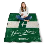customized charlotte 49ers hibiscus burst green white quilt blanket best selling