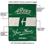 customized charlotte 49ers hibiscus burst green white quilt blanket best selling