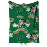 customized charlotte 49ers mickey football green quilt blanket best selling