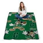 customized charlotte 49ers mickey football green quilt blanket best selling