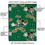customized charlotte 49ers mickey football green quilt blanket best selling