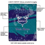 customized charlotte hornets brushstroke layers teal quilt blanket best selling