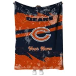 customized chicago bears brushstroke layers blue quilt blanket best selling