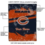 customized chicago bears brushstroke layers blue quilt blanket best selling