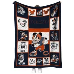 customized chicago bears mickey crimson blue white quilt blanket best selling