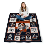 customized chicago bears mickey crimson blue white quilt blanket best selling