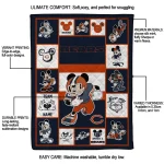 customized chicago bears mickey crimson blue white quilt blanket best selling