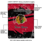 customized chicago blackhawks brushstroke layers red quilt blanket best selling