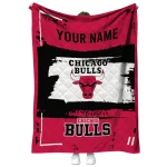 customized chicago bulls grunge patch red white quilt blanket best selling