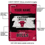 customized chicago bulls grunge patch red white quilt blanket best selling