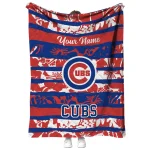 customized chicago cubs layered florals blue white quilt blanket best selling