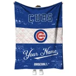 customized chicago cubs snoopy victory blue white quilt blanket best selling