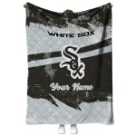 customized chicago white sox brushstroke layers black quilt blanket best selling