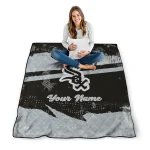 customized chicago white sox brushstroke layers black quilt blanket best selling