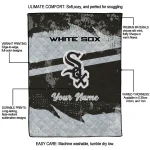 customized chicago white sox brushstroke layers black quilt blanket best selling