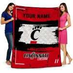 customized cincinnati bearcats grunge patch red white quilt blanket best selling