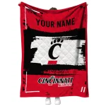 customized cincinnati bearcats grunge patch red white quilt blanket best selling