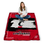 customized cincinnati bearcats grunge patch red white quilt blanket best selling