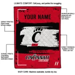 customized cincinnati bearcats grunge patch red white quilt blanket best selling