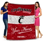 customized cincinnati bearcats hibiscus burst red white quilt blanket best selling