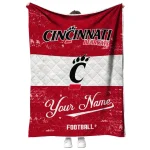 customized cincinnati bearcats hibiscus burst red white quilt blanket best selling