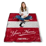 customized cincinnati bearcats hibiscus burst red white quilt blanket best selling