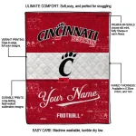 customized cincinnati bearcats hibiscus burst red white quilt blanket best selling