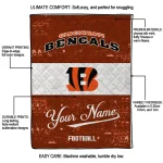 customized cincinnati bengals hibiscus burst orange white quilt blanket best selling