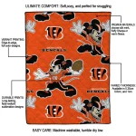 customized cincinnati bengals mickey football orange quilt blanket best selling