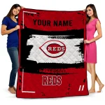 customized cincinnati reds grunge patch red white quilt blanket best selling