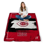 customized cincinnati reds grunge patch red white quilt blanket best selling