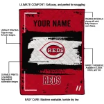 customized cincinnati reds grunge patch red white quilt blanket best selling