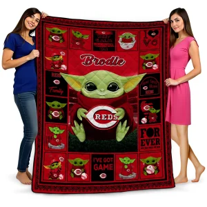 customized cincinnati reds yody baby motif red quilt blanket best selling