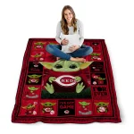 customized cincinnati reds yody baby motif red quilt blanket best selling
