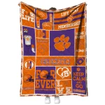 customized clemson tigers helmet passion orange quilt blanket best selling