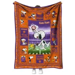 customized clemson tigers snoopy coach orange quilt blanket best selling