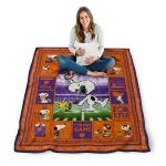 customized clemson tigers snoopy coach orange quilt blanket best selling
