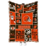 customized cleveland browns helmet passion brown quilt blanket best selling