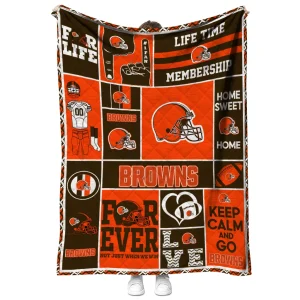 customized cleveland browns helmet passion brown quilt blanket fashion forward